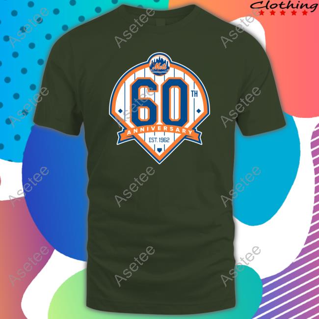 Frank Fleming Wearing New York Mets 60 Years Anniversary Shirt